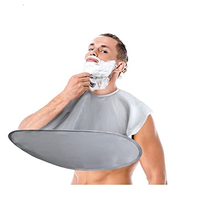 Recortadora de barba, delantal de afeitado de barba, kit de aseo de bigote con herramienta de moldeo para hombres, capa de corte de pelo, pelo púbico