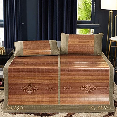 DYCIN Alfombras para Dormir de Verano Verano de bambú Mat Enfriamiento Mats Durmiente Pasteles de Doble Cara Caballo frondoso para el Dormitorio de la