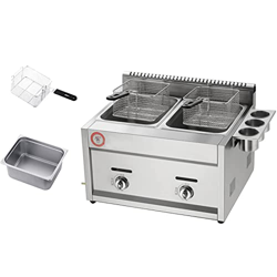 Freidora, freidora de Gas Comercial, Cesta Superior de 12 l, freidora de Acero Inoxidable, Restaurante, Patatas Fritas caseras, Chip con condimento (C características