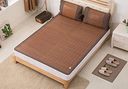 Alfombras para Dormir de Verano Matón de bambú de Verano Colchones fríos carbonizados de Doble Cara. para el Dormitorio de la Escuela en casa (Color : precio