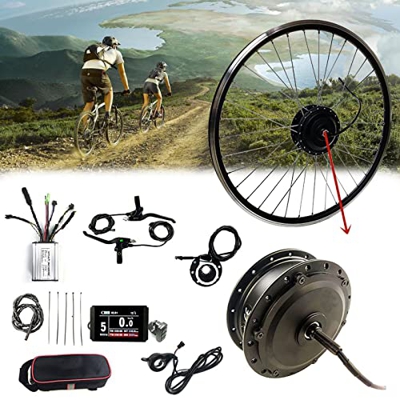Niczu Juego Modificación Bicicleta Eléctrica DIY 36V 250W Motor Accionamiento Delantero, Kit Conversión Bicicleta Eléctrica, 20 24 26 27.5 28 29 En 70