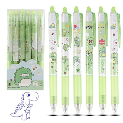 6 Piezas Boligrafos Borrable,Bolis Borrables,Bolígrafo Borrable Azul,Bolígrafo de Secado Rápido con Borrador, Kawaii Boligrafos De Gel,Regalos fin de 