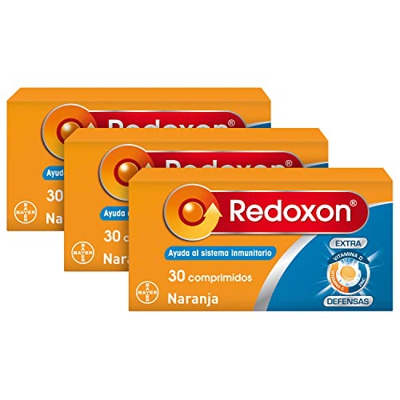 Redoxon Extra Defensas Complemento Alimenticio con Vitamina D, Vitamina C y Zinc, Ayuda al Sistema Inmunitario, Sabor Naranja, Formato Ahorro 3 x 30 (