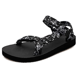 LARGERED Sandalias Planas Para Mujer,Sandalias Anchas Para Mujer,Sandalias Para Mujer con Puntera Abierta Para Caminar,Senderismo,con Plantillas Para  en oferta