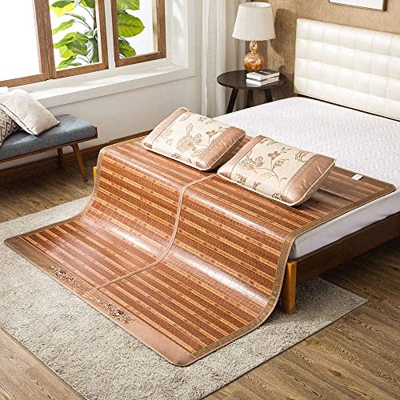 DYCIN Alfombras para Dormir de Verano Matería de bambú de Verano Matería de ratán Matones Plegables de Doble Cara. para el Dormitorio de la Escuela en
