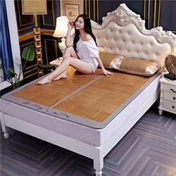 Alfombras para dormir de verano Verano de bambú Mat de lino Estera fresca Mats plegables de doble cara Esteras carbonizadas Almohadillas for dormir Ro en oferta