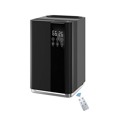 FMOPQ Large Room 5L Cool and Warm Mist Top Fill Timing Humidifier with 3 Speed Humidistat Auto Shut-Off Black Room Humidifier