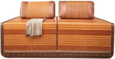 Alfombras para dormir de verano Matada for dormir de verano Kit de colchón de bambú Kit de doble cara plegable lavaporas lavables almohadillas de cama