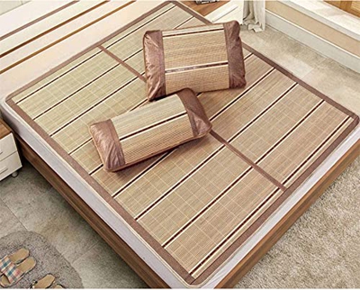 DYCIN Alfombras para Dormir de Verano Estera for Dormir de Verano Mats de bambú carbonizados Estera de ratán Mats Plegables de Doble Cara Lecho de Cam