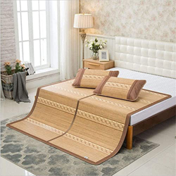 Alfombras para dormir de verano Mat de bambú de verano estera de enfriamiento carbonizado alfombrillas plegables de doble cara mats de doble colchones en oferta