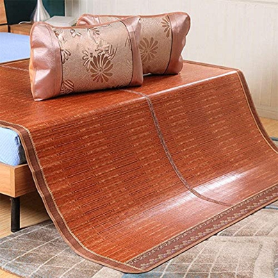 DYCIN Alfombras para Dormir de Verano Estera de bambú de Verano esteras Impresas carbonizadas de Doble Cara Plegable Almohadillas for Dormir Ropa de C