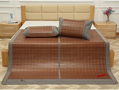 Alfombras para dormir de verano Mat de bambú de verano con estera de ratán carbonizado con estera de dos caras plegables de doble suspensión for dormi