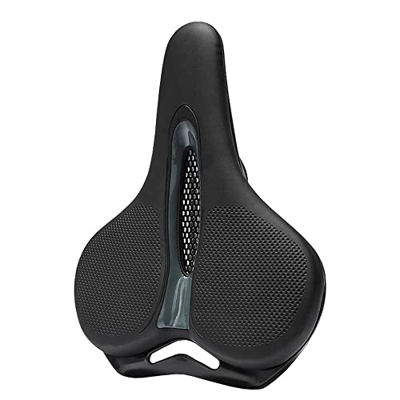 Sillín de Bicicleta MTB, cojín de Trasero Grande Transpirable, Asiento de Superficie de Cuero, Accesorios de cojín Hueco Absorbente de Golpes para Bic