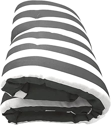 Cojín Tumbona Colchón Colchoneta Tumbona Acolchada 200 x 55 x 5 cm. Colchoneta para sillas de Jardín, Playa, Piscina (01_Rayas Grises)