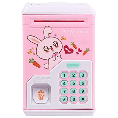 Mini ATM Electronic Coin Bank,Smart Electronic Piggy Bank, Safe with Password Mini Bank,Suitable for Children(Over 3 Years Old),D (B)