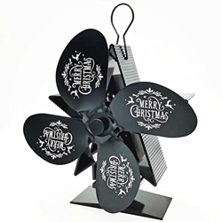 Pattern Version Fireplace Fan Without Electricity European and American Thermal Power Four-Blade Metal Fan (Santa Edition) (Merry Christmas Edition 1) precio