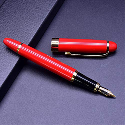 ZOSWA Pluma Fuente Instalación giratoria de Regalos de Oficina de Pen a la Pluma de Negocios 0.5 mm para Hombres, Mujeres (Color : Rojo, Size : 14.1x1 en oferta