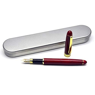 ZOSWA Pluma Fuente Bolígrafos de Regalos rotativos de la Fuente del Pluma del bolígrafo for Hombres para Hombres, Mujeres (Color : Rojo, Size : 14.6x1