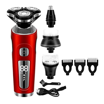 GGQQ maquinilla de Afeitar 4 en 1 rasuradora eléctrica 3D cortadores flotantes USB Máquina de Afeitar de Afeitar de Carga rápida for Hombres Cuchillas