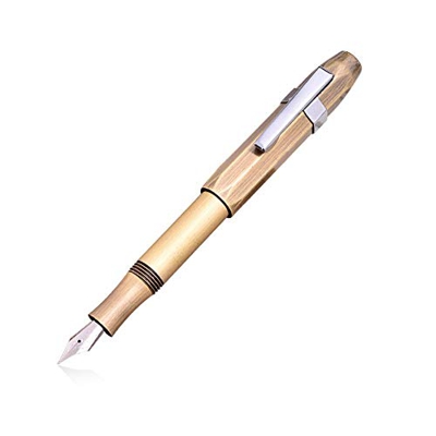 ZOSWA Pluma Fuente Fuente Pen Medium Antique Copper Pen Business Pen de Regalo para Hombres, Mujeres (Color : Gold, Size : 11.8X1.3cm)