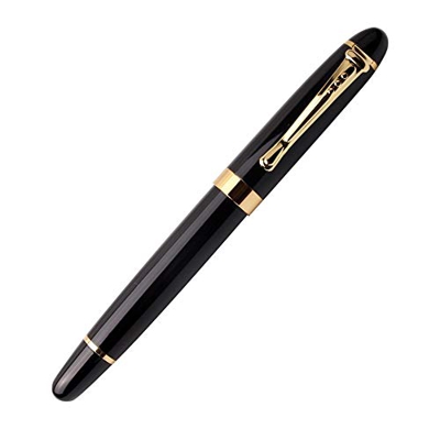 ZOSWA Pluma Fuente Fountain Pen Business Signature Pen Smorteery Corporate Gift Pen para Hombres, Mujeres (Color : Black, Size : 14.1X1.5cm)