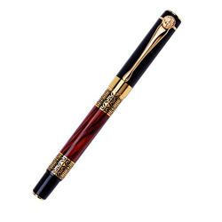 ZOSWA Pluma Fuente Pen de Metal caligrafía Creativa Pluma Pluma Firma para Hombres, Mujeres (Color : Black, Size : 14.2x1.1cm) en oferta