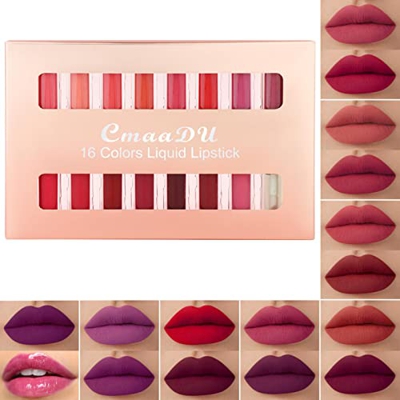 Hudhowks 2 Pcs Pintalabios de Doble Punta - Juego de 8 lápices labiales líquidos Mate | Lápiz Labial en Crema Resistente al Agua clásico de Larga dura