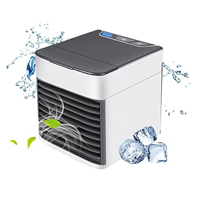 BCM Mini Aire Acondicionado Portátil Tamaño Reducido Humidificador Purificador Filtra Aire Luz LED Conexión USB Ajustable 3 Velocidades NR9191