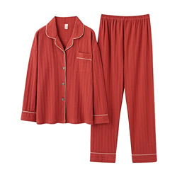 Pijama Mujer Sexy, Conjunto De Pijamas De Algodón Suave, Pantalones De Rebeca Rojos Y Marrones Creativos, Ropa De Dormir Lisa Transpirable, Conjuntos  en oferta