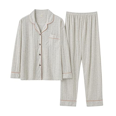 Pijama Mujer, Conjunto De Pijamas De Algodón Suave, Cárdigan Gris Creativo, Pantalones, Ropa De Dormir Lisa Transpirable, Conjuntos De Ropa De Descans