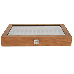 YECK Caja de Exhibición de Pluma, Caja de Pluma Estilográfica Resistente de Nogal para Oficina para el Hogar precio