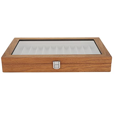 YECK Caja de Exhibición de Pluma, Caja de Pluma Estilográfica Resistente de Nogal para Oficina para el Hogar