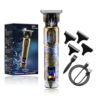 Cortapelos Hombre, Maquina Cortar Pelo Profesional Cortadora de Pelo Eléctrica Máquina Inalámbrica Recortadora de Barba Cortadora con Pantalla LCD Hoj