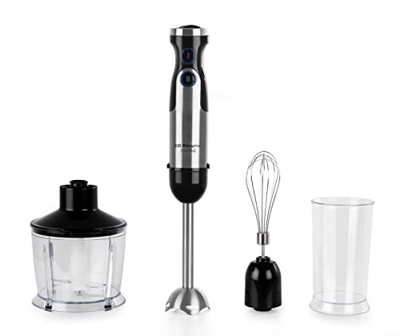 Orbegozo BT 2770 - Batidora de mano, selector de velocidad, acero inoxidable, mango ergonómico, accesorios, función turbo, 1200 W