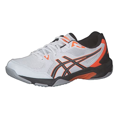 Asics Gel-Rocket 10, Volleyball Shoe Hombre, White/Shocking Orange, 41.5 EU