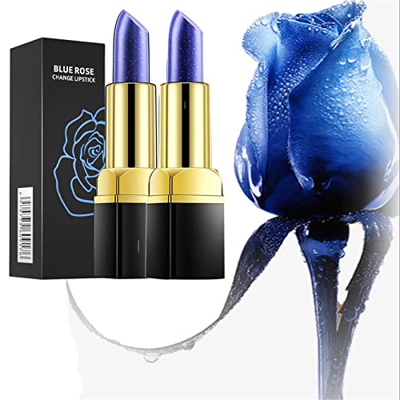 Pintalabios que cambia la temperatura de rosa azul, pintalabios azul que se vuelve rosa, pintalabios azul mágico, brillo de labios hidratante de larga
