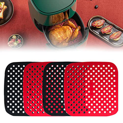 4 Piezas Accesorios De Freidora De Aire Sin Aceite, Alfombrillas Reutilizable De Silicona para Freidora De Aire, Almohadilla Cuadrada De Freidora De S en oferta