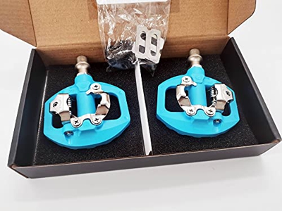 BAIHOGI Colores MTB Pedal de Bloqueo automático de Bicicleta Nylon du+ Peilin con montaña XC Bicicleta sin Clip SPD Pedal de Bicicleta Inc CLATS Pedal