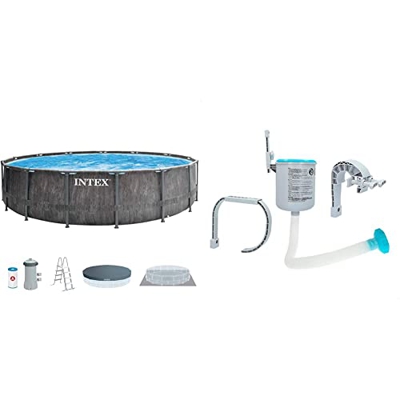 Piscina Desmontable INTEX, 457x122 cm, con depuradora Cartucho, 3.785 litros/Hora, Filtro Cartucho Tipo A + Skimmer Deluxe Filtro 3.028 l/h Easy Set-M