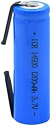 2 uds 14500   1200Mah 3,7 V Recargable AA 14500 batería de Litio para Cepillo de Dientes afeitadora celda cortadora de Pelo con Soldadura de níquel en oferta