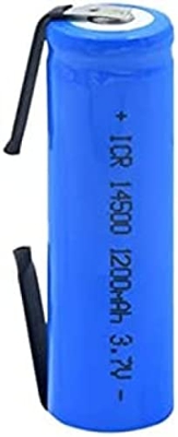 2 uds 14500   1200Mah 3,7 V Recargable AA 14500 batería de Litio para Cepillo de Dientes afeitadora celda cortadora de Pelo con Soldadura de níquel