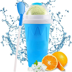 Taza para Preparar Granizados,Taza de Batido Portátil con 2 en 1 Pajita y Cuchara,Homemade Smoothie Cups para Niños y Familia Bricolaje,Slushy Maker C precio