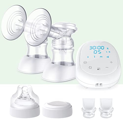 Sacaleches Eléctrico, NEKAN Extractor de Leche Electrico Doble, Sacaleches Portátil y Recargable por USB, con 4 Modos y 7 Niveles, Función de Memoria,