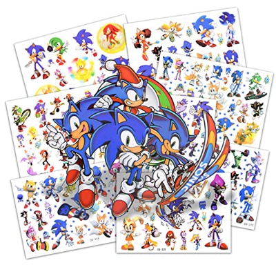 AOMIG Tatuajes Temporales Niños, 8pcs Tatoos Infantiles de Linda Serie de Erizos, Calcamonias para Niños Tatuajes Dibujos Animados, Pegatinas Infantil