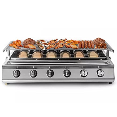 ZHIRCEKE Parrilla para Barbacoas De Acero Inoxidable, Parrilla De Barbacoa De Mesa Portátil para Barbacoa De Gas para Bandeja De Asado Antiadherente E