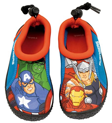 Escarpines Avengers para Niño | Aqua Shoes Avengers Marvel | Escarpines Avengers para Deportes Acuáticos | Water Shoes Avengers para Playa, Piscina o 