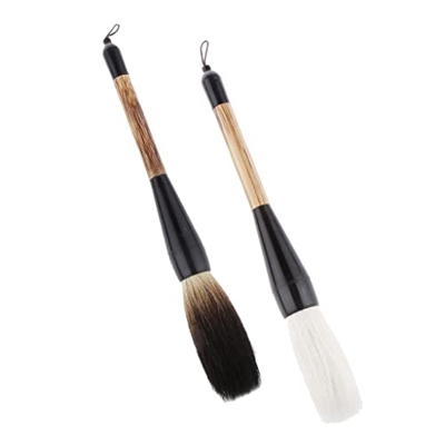 chiwanji 2 Piezas Pulgadas de Caligrafía China Sumi de Dibujo Eje de Bambú