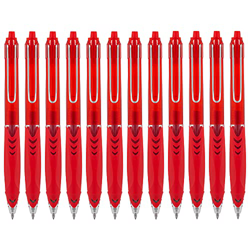 12 BOLÍGRAFOS RETRÁCTIL STARPLAST - Tinta gel, con antideslzante, punta media 1 mm, tinta roja - Rojo precio