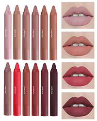 Jeputane 12 Colors Matte Lipstick Pen, Velvet Matte Crayon Lipstick Set, Waterproof Long-Lasting Moisturizing Lipstick Crayons, Lip Liner, Non-Stick L características
