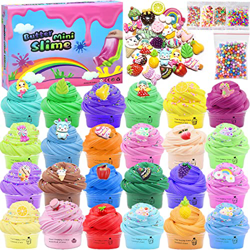 VIPNAJI Slime para niños Paquete de 24 Slime Kit, Slime para niñas y niños, Incluye Abalorios de Limo de Helados de Frutas, etc, súper elástico y Anti en oferta